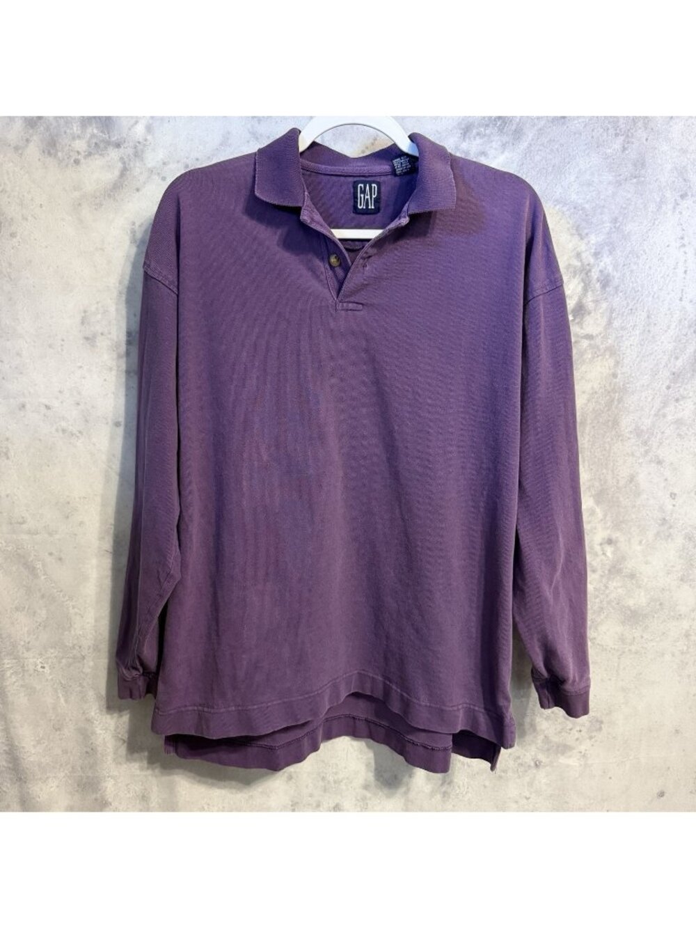 Vintage Gap Long Sleeve Polo Shirt Purple 90s Y2K Size Small S